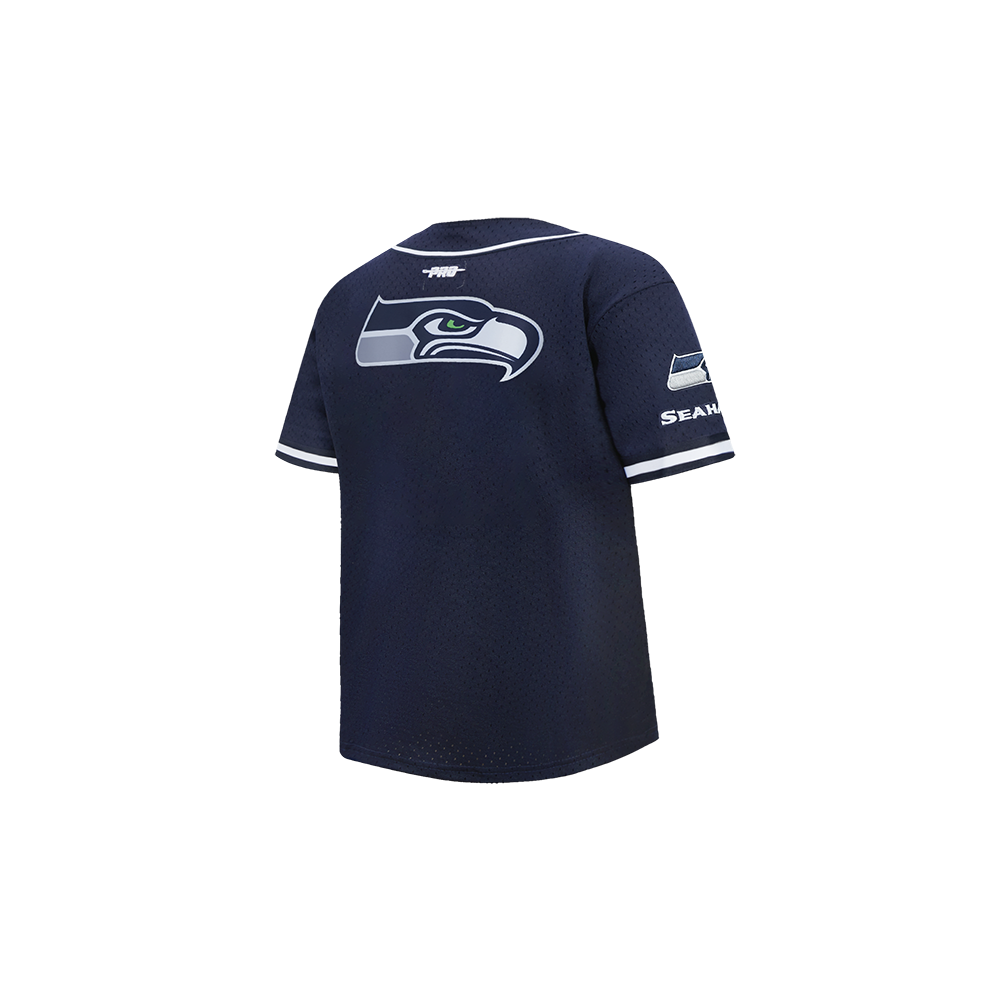 NFL SEATTLE SEAHAWKS CLASSIC TODDLER BOY'S MESH BUTTON DOWN SHIRT (MIDNIGHT NAVY)