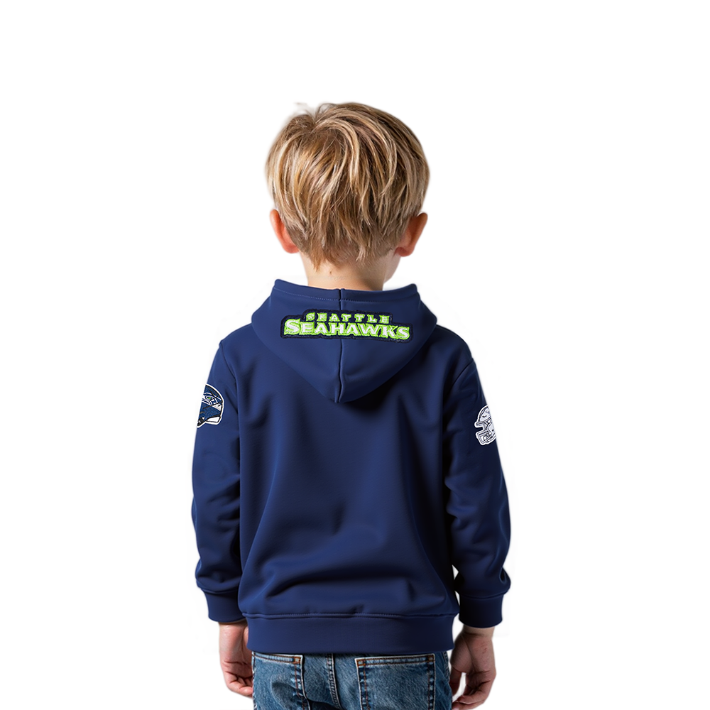 NFL SEATTLE SEAHAWKS CLASSIC TODDLER BOYS FLEECE PULLOVER HOODIE (MIDNIGHT NAVY)