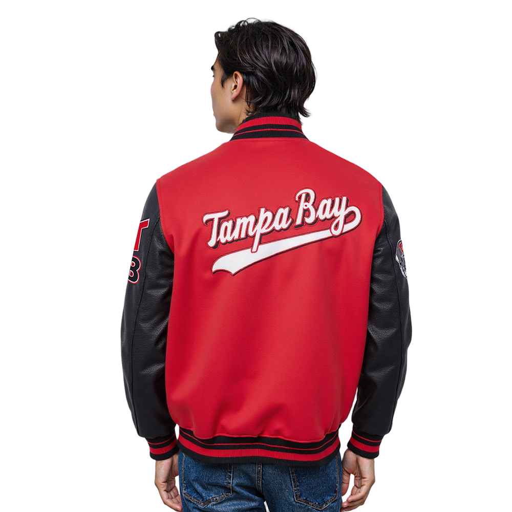 NFL TAMPA BAY BUCCANEERS SCRIPT TAIL MEN'S RIB WOOL VARSITY (RED/BLACK)