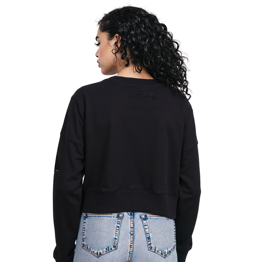 NFL TAMPA BAY BUCCANEERS TRIPLE BLACK WOMEN'S FLC CREWNECK (TRIPLE BLACK WOMEN'S)