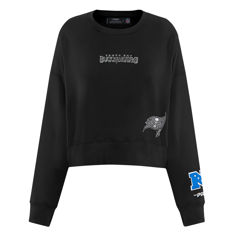 NFL TAMPA BAY BUCCANEERS WINGSPAN WOMEN'S FLC CREWNECK (BLACK)