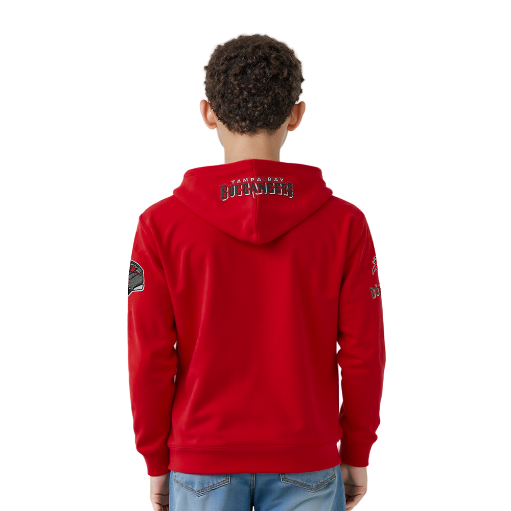 NFL TAMPA BAY BUCCANEERS CLASSIC CHENILLE LITTLE BOY'S FLEECE PO HOODIE (Red)