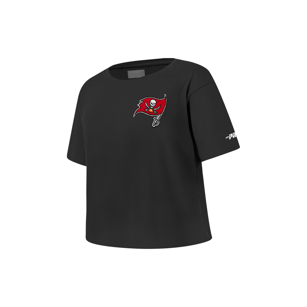 NFL TAMPA BAY BUCCANEERS CLASSIC LITTLE GIRLS SHORT SLEEVE BOXY TEE (BLACK)