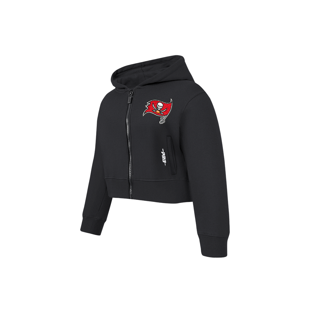 NFL TAMPA BAY BUCCANEERS CLASSIC LITTLE GIRLS  FLEECE FULL ZIP HOODIE (BLACK)