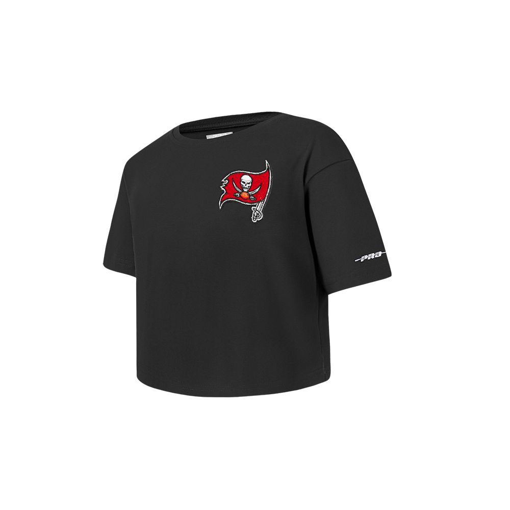 NFL TAMPA BAY BUCCANEERS CLASSIC TODDLER GIRLS SHORT SLEEVE BOXY TEE (BLACK)
