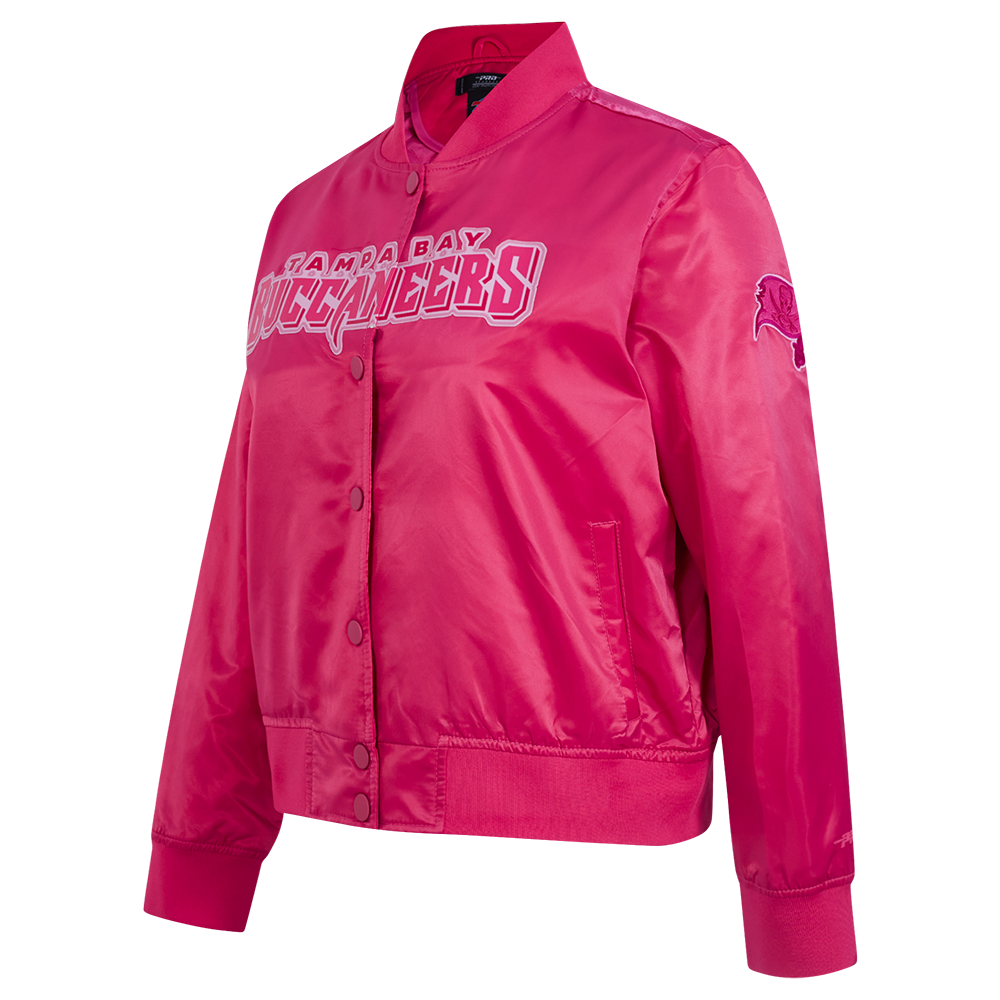 NFL TAMPA BAY BUCCANEERS TRIPLE PINK WOMEN'S SATIN JACKET (BEETROOT PURPLE)