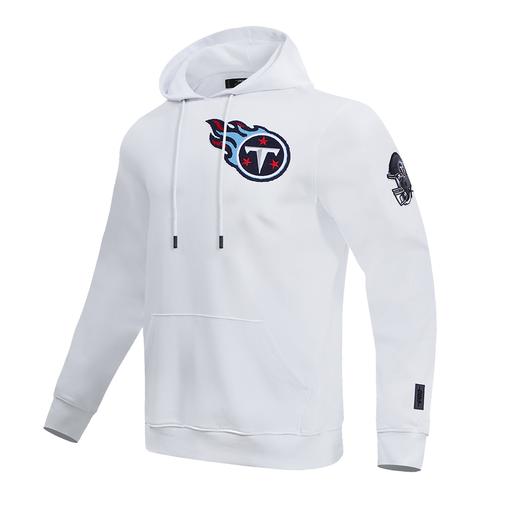 NFL TENNESSEE TITANS CLASSIC CHENILLE DOUBLE KNIT PULLOVER HOODIE (WHITE)