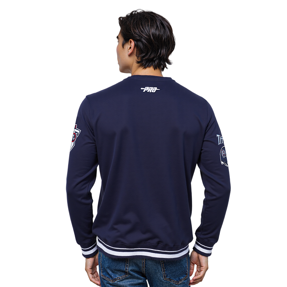 NFL TENNESSEE TITANS MASHUP MEN'S RIB CREWNECK (MIDNIGHT NAVY)