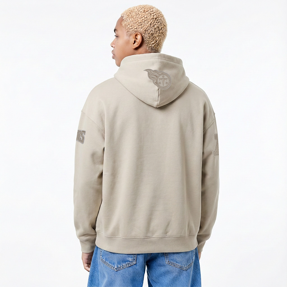 NFL TENNESSEE TITANS NEUTRAL MEN'S DROP SHOULDER FLC PO HOODIE (TAUPE)