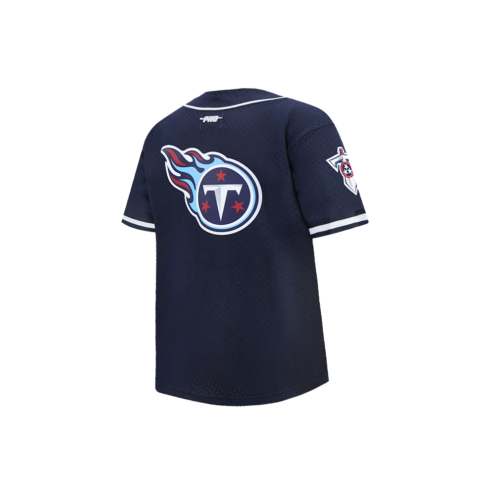 NFL TENNESSEE TITANS CLASSIC LITTLE BOY'S MESH BUTTON DOWN SHIRT (MIDNIGHT NAVY)