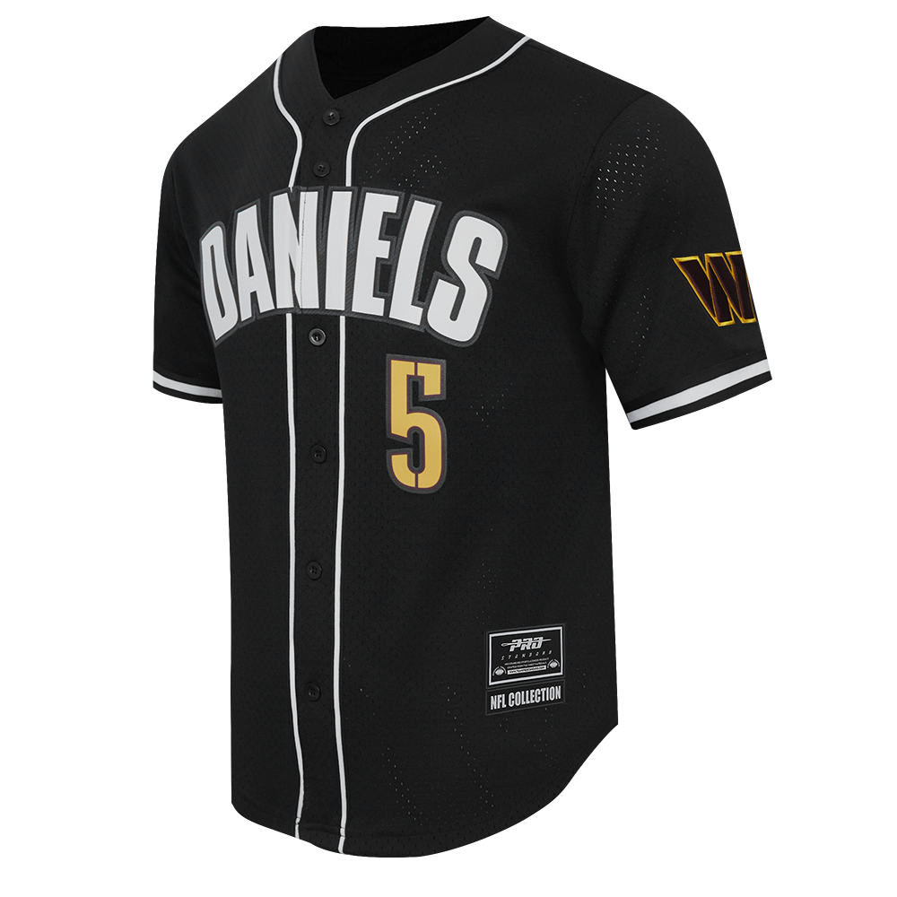 NFL WASHINGTON COMMANDERS JAYDEN DANIELS #5 CLASSIC MEN'S MESH BUTTON (BLACK)