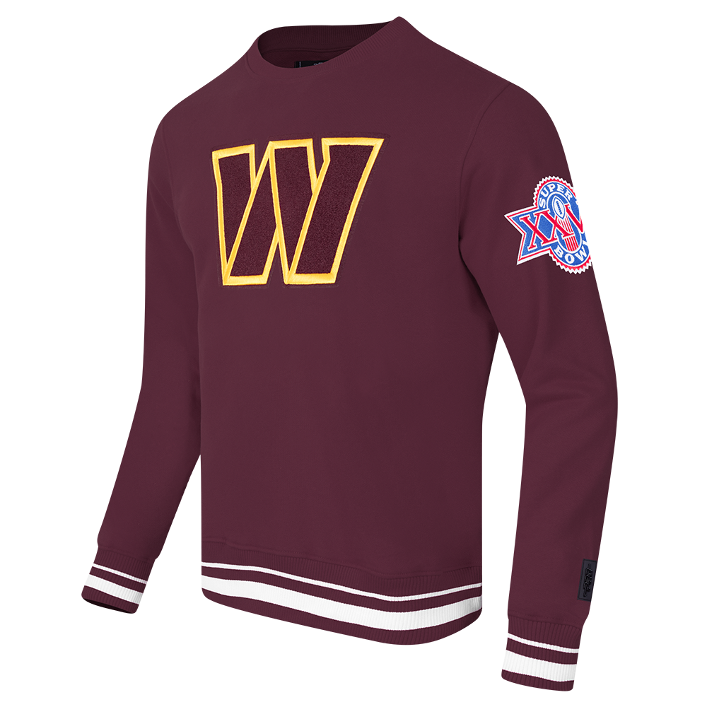 NFL WASHINGTON COMMANDERS MASHUP MEN'S RIB CREWNECK (WINE)