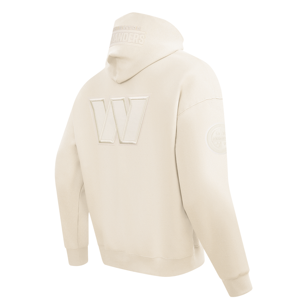 NFL WASHINGTON COMMANDERS JAYDEN DANIELS #5 NEUTRAL PNN MEN'S DROP SHOULDER FLC PO HOODIE (EGGSHELL)