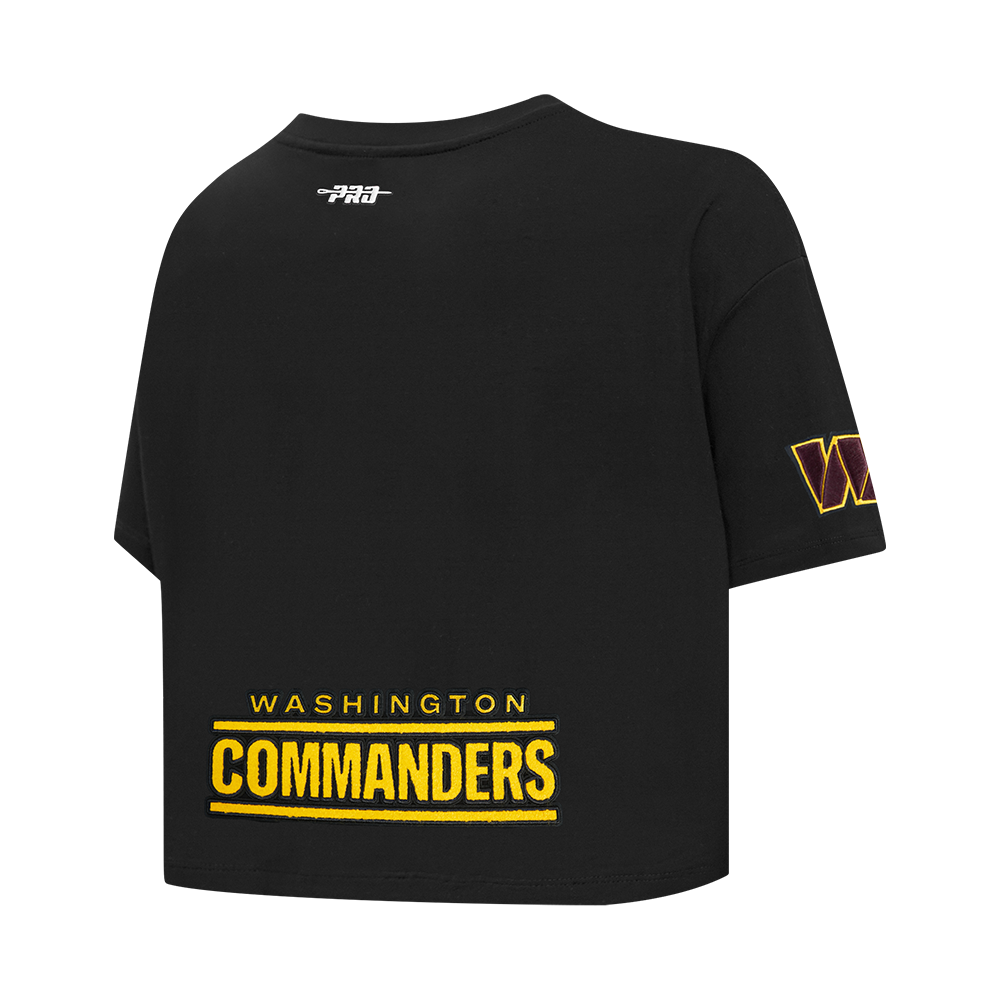 NFL WASHINGTON COMMANDERS JAYDEN DANIELS #5 CLASSIC PNN WOMEN'S SJ BOXY TEE (BLACK)