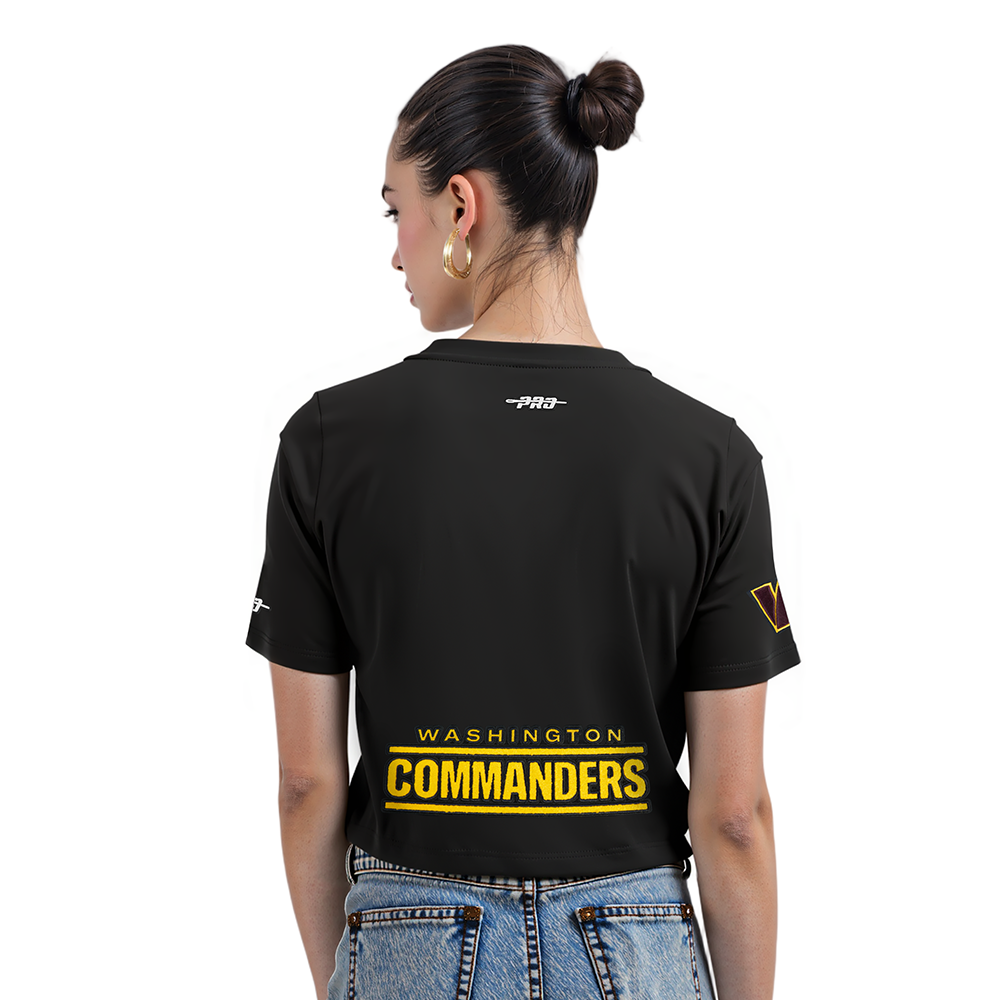 NFL WASHINGTON COMMANDERS JAYDEN DANIELS #5 CLASSIC PNN WOMEN'S SJ BOXY TEE (BLACK)