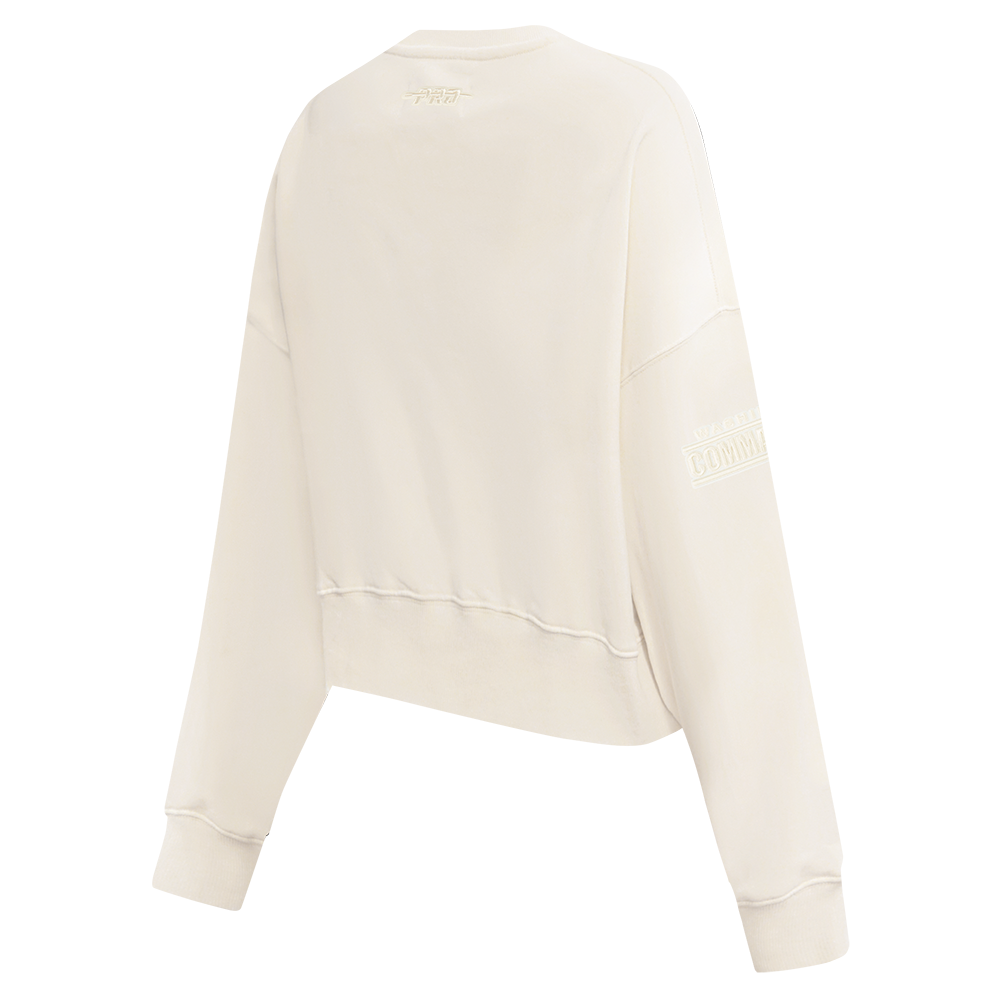 NFL WASHINGTON COMMANDERS JAYDEN DANIELS #5 NEUTRAL PNN WOMEN'S FLC CREWNECK (EGGSHELL)