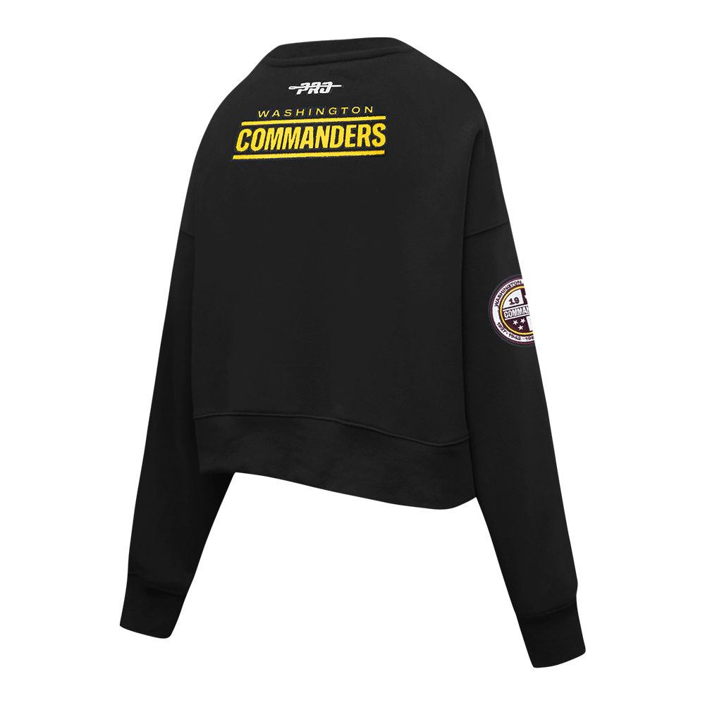 NFL WASHINGTON COMMANDERS JAYDEN DANIELS #5 CLASSIC PNN WOMEN'S FLC CREWNECK (BLACK)