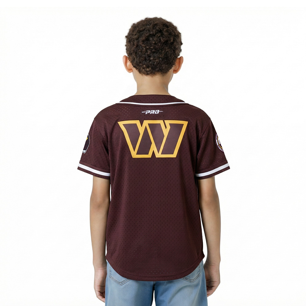 NFL WASHINGTON COMMANDERS CLASSIC LITTLE BOY'S MESH BUTTON DOWN SHIRT (WINE)