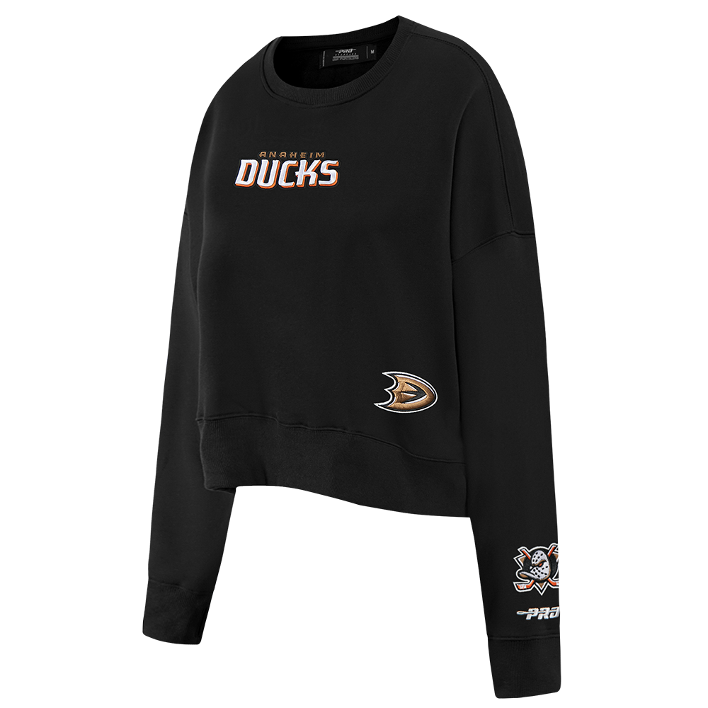 NHL ANAHEIM DUCKS WINGSPAN WOMEN'S FLC CREWNECK (BLACK)