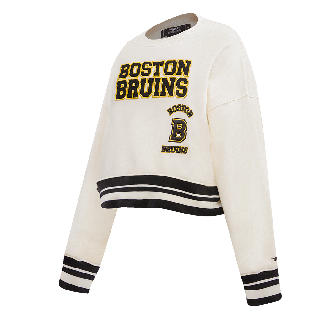 NHL BOSTON BRUINS RETRO CLASSIC WOMEN S RIB CREWNECK EGGSHELL