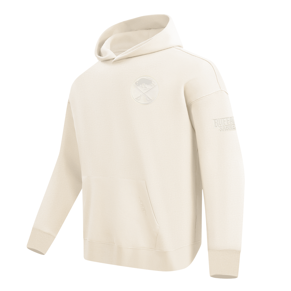 NHL BUFFALO SABRES NEUTRAL MEN'S DROP SHOULDER FLC PO HOODIE (EGGSHELL)