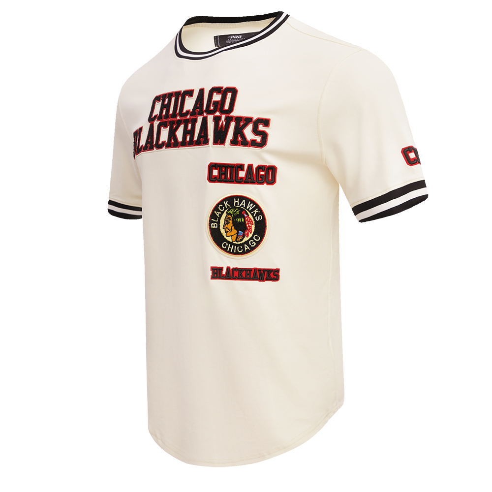 NHL CHICAGO BLACKHAWKS RETRO CLASSIC MEN S TEE EGGSHELL BLACK
