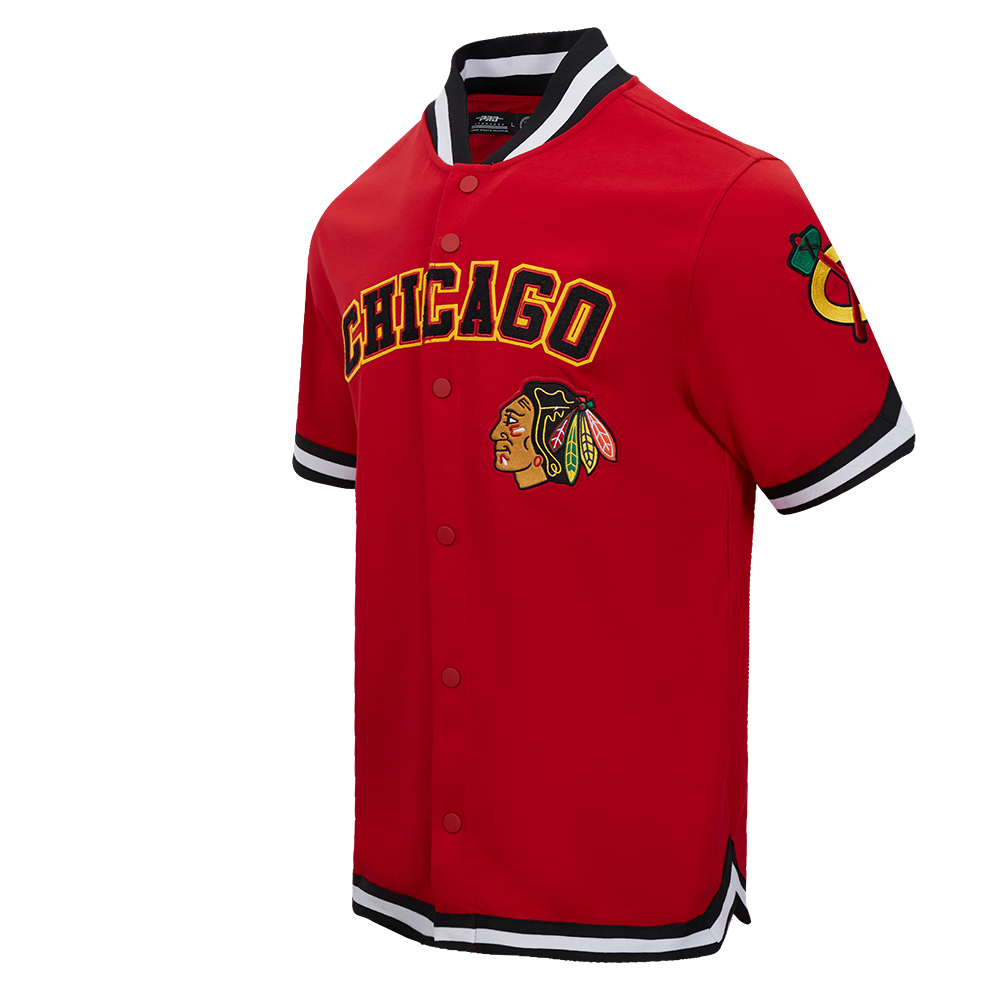 NHL CHICAGO BLACKHAWKS CLASSIC MEN'S WARM UP JACKET (RED/BLACK)