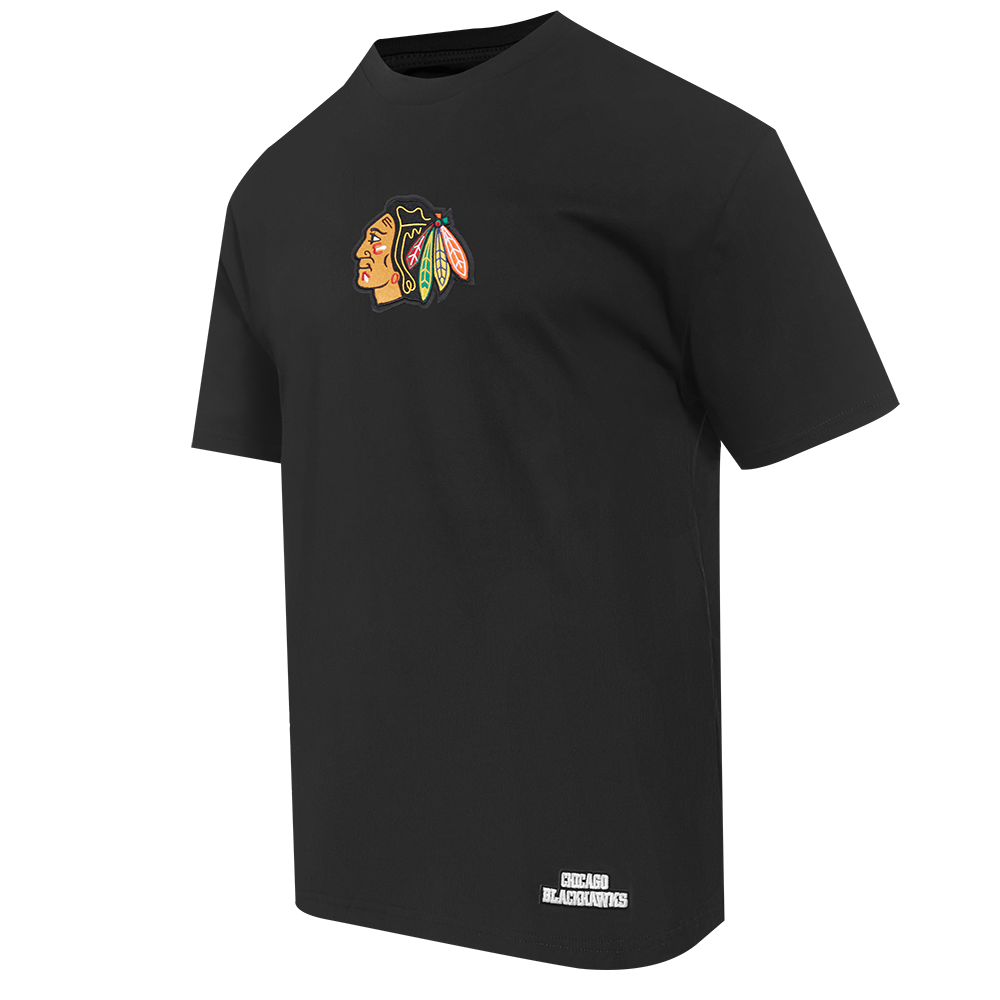 NHL CHICAGO BLACKHAWKS WINGSPAN MEN'S CJ DROP SHOULDER TEE (BLACK)