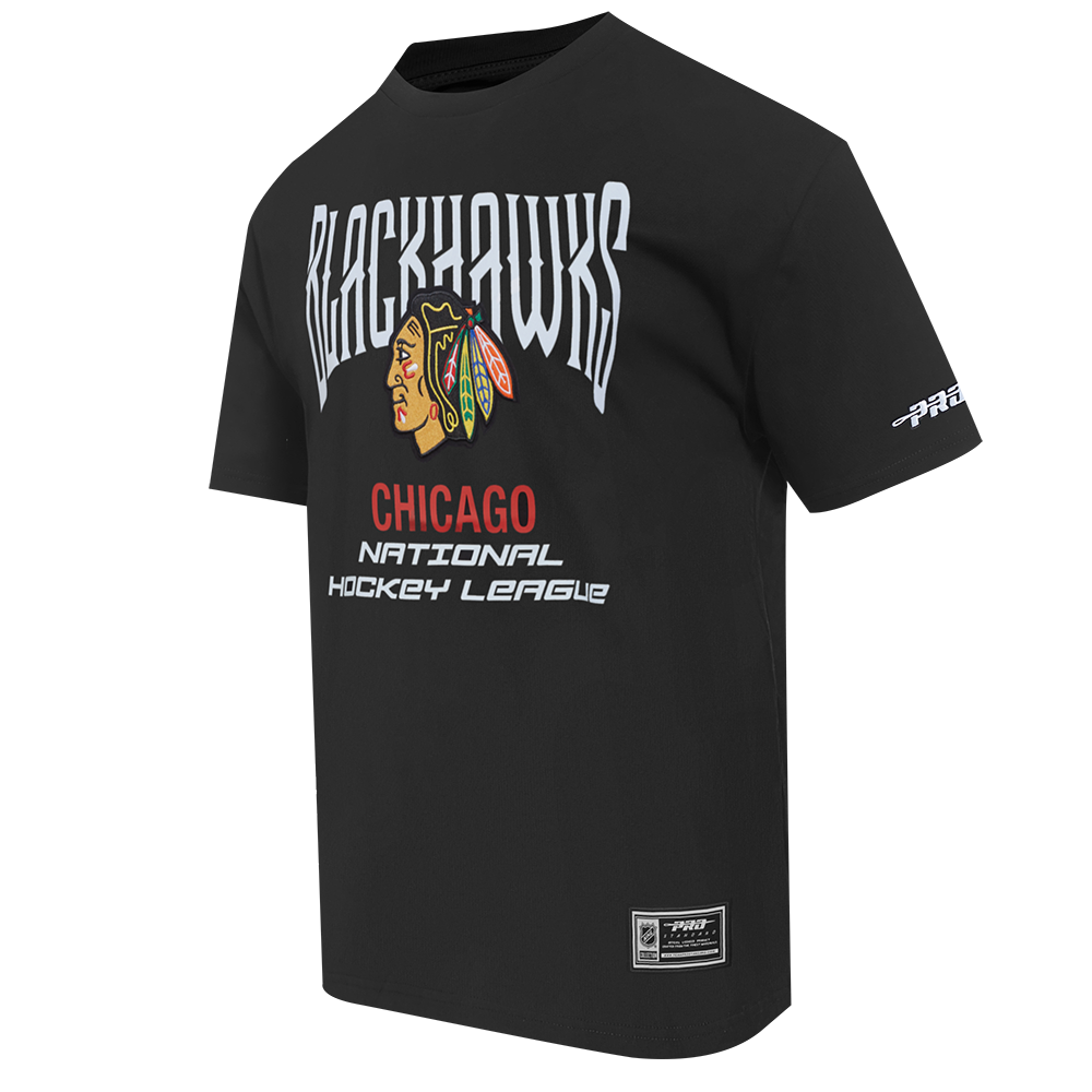 NHL CHICAGO BLACKHAWKS CITY TOUR 2.0 MEN'S CJ DROP SHOULDER TEE (BLACK)