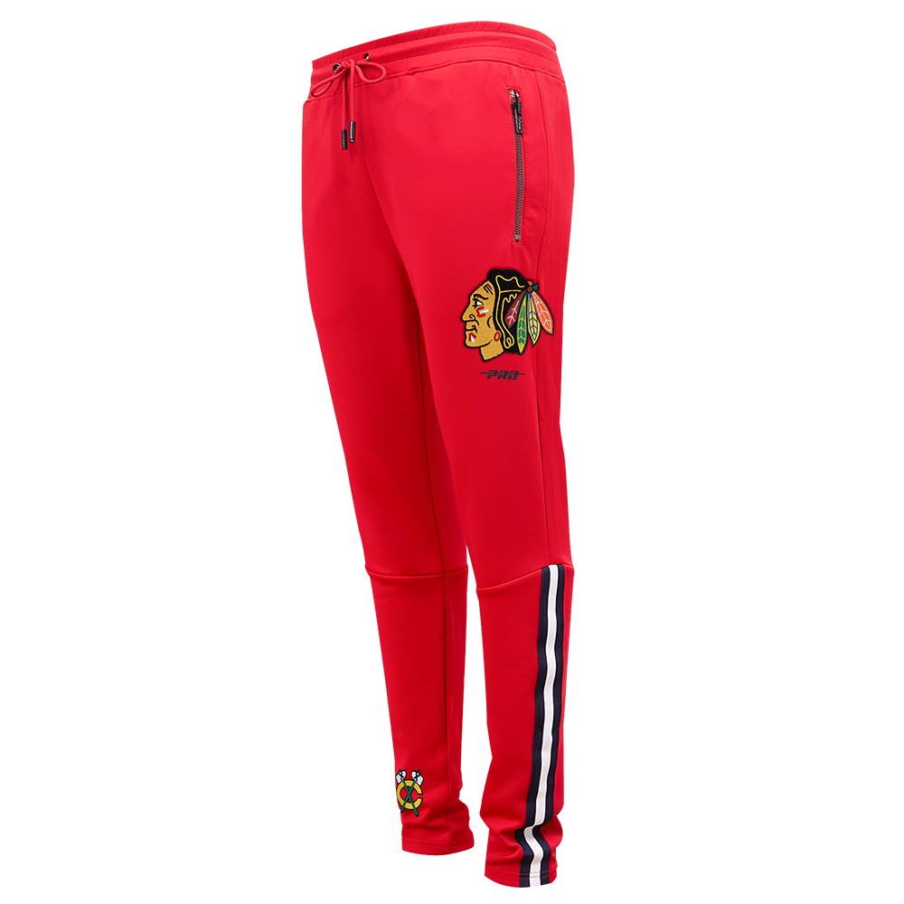 NHL CHICAGO BLACKHAWKS CLASSIC CHENILLE MEN'S DK TRACK PANT (RED/BLACK)