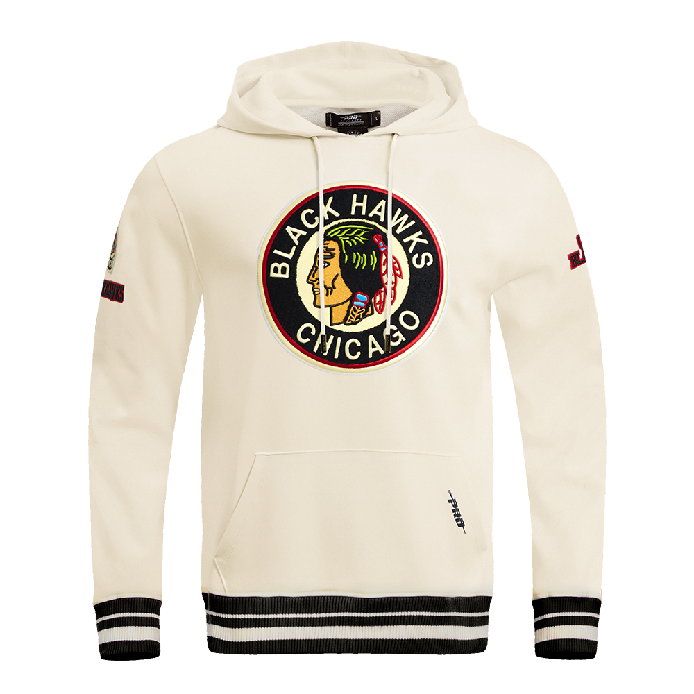 NHL CHICAGO BLACKHAWKS RETRO CLASSIC MEN S FLC PO HOODIE EGGSHELL BL Pro Standard