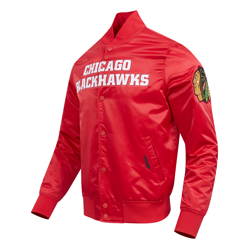 NHL CHICAGO BLACKHAWKS CLASSIC SATIN JACKET (RED)