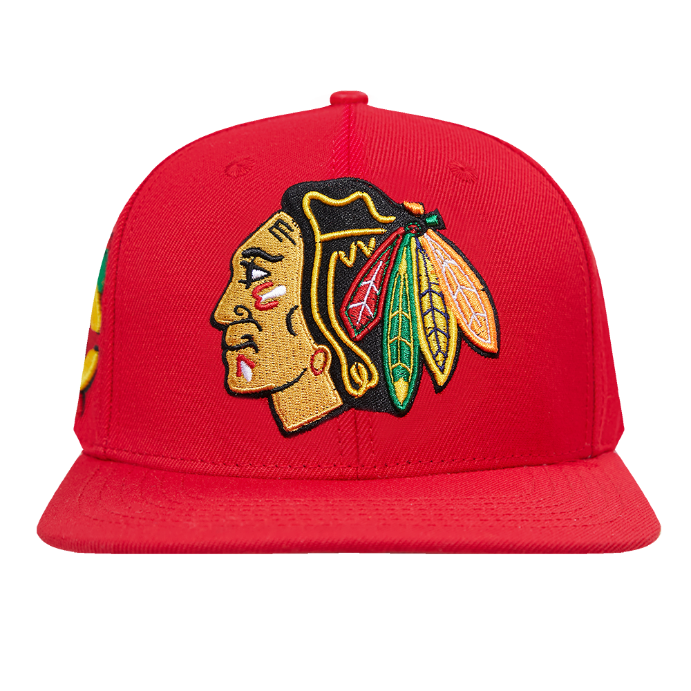 NHL CHICAGO BLACKHAWKS CLASSIC LOGO WOOL UNISEX SNAPBACK HAT RED