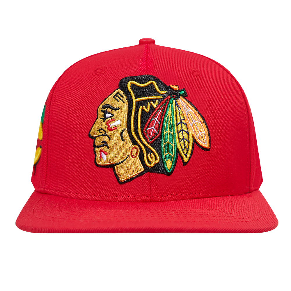 CHICAGO BLACKHAWKS CLASSIC LOGO WOOL SNAPBACK HAT (RED)