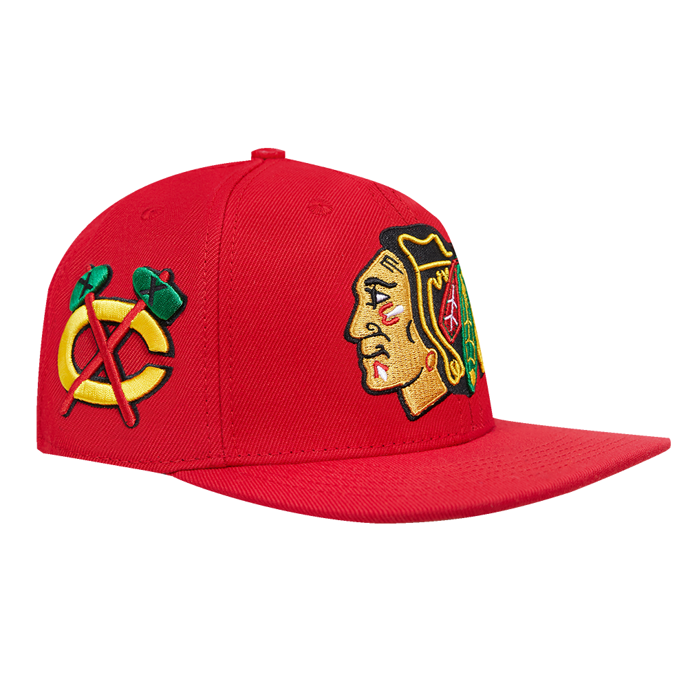 NHL CHICAGO BLACKHAWKS CLASSIC LOGO WOOL UNISEX SNAPBACK HAT RED
