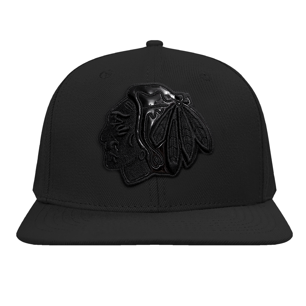 CHICAGO BLACKHAWKS CLASSIC 3BK WOOL SNAPBACK HAT (TRIPLE BLACK)