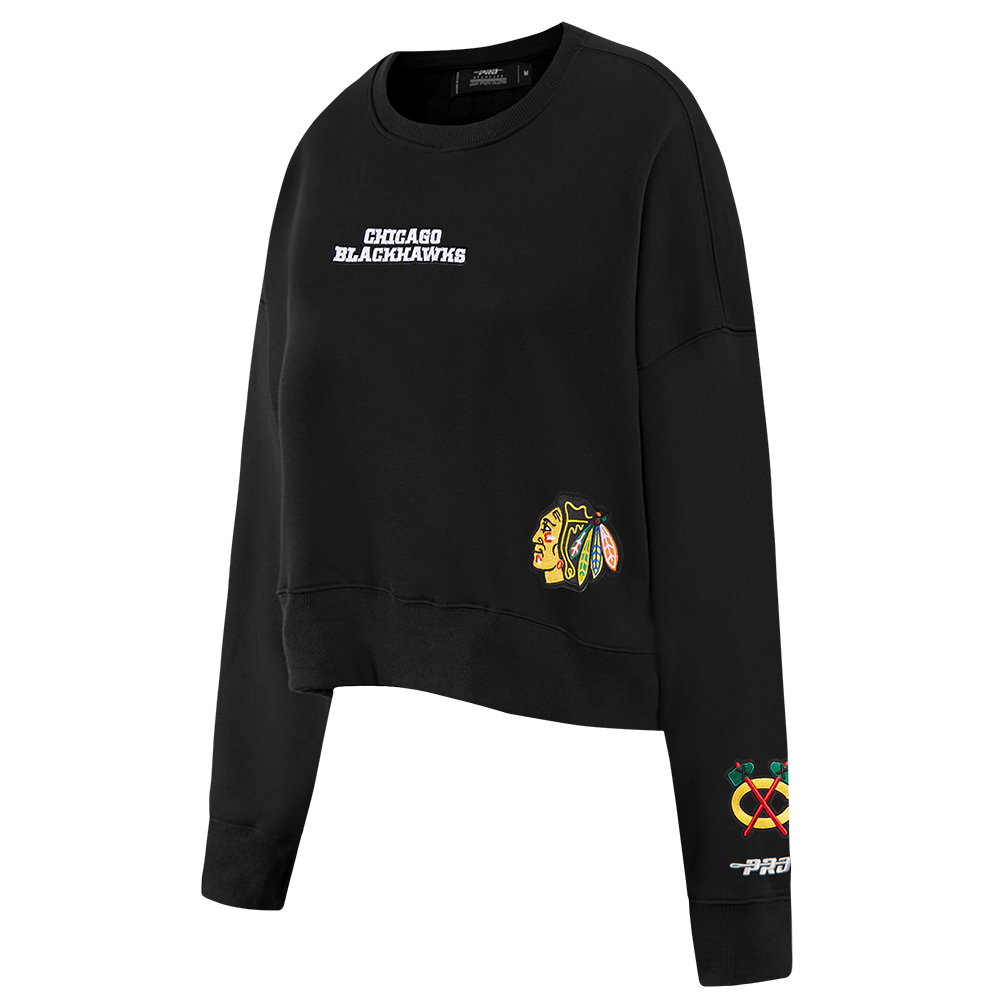 NHL CHICAGO BLACKHAWKS WINGSPAN WOMEN'S FLC CREWNECK (BLACK)