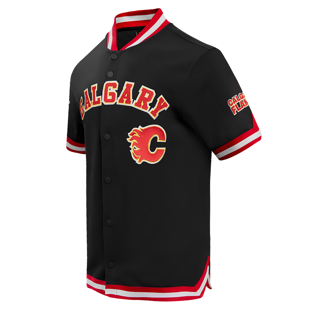 NHL CALGARY FLAMES CLASSIC MEN'S WARM UP JACKET (BLACK/RED)
