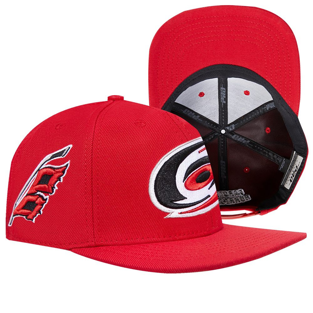 NHL CAROLINA HURRICANES CLASSIC LOGO WOOL UNISEX SNAPBACK HAT RED Pro Standard