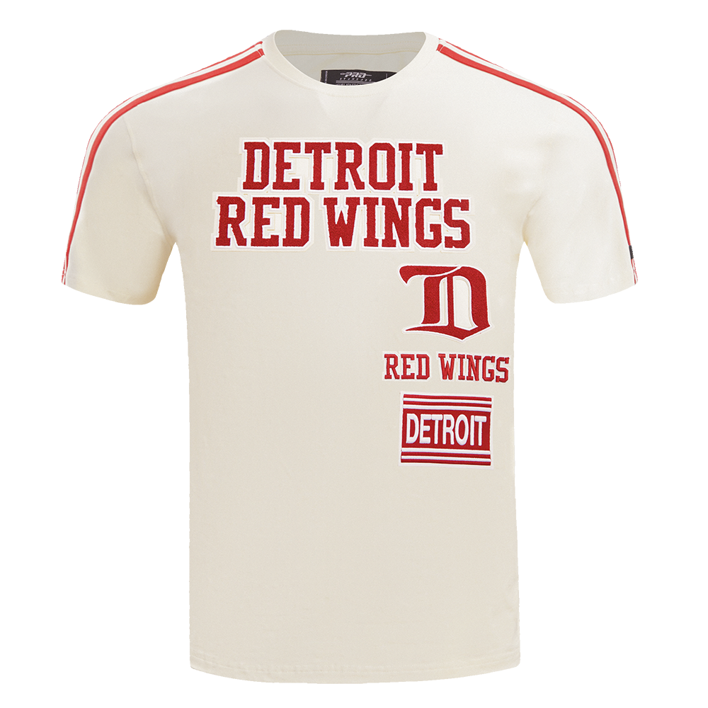 NHL DETROIT RED WINGS RETRO CLASSIC MEN'S STRIPED TEE (EGGSHELL/ RED)