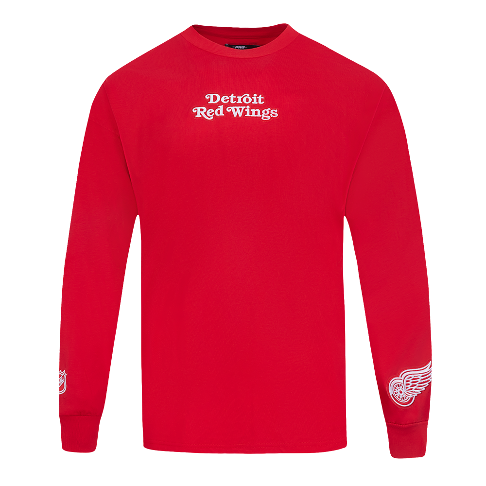 NHL DETROIT RED WINGS WINGSPAN MEN'S DROP SHOULDER LONG SLEEVE TEE (RED)
