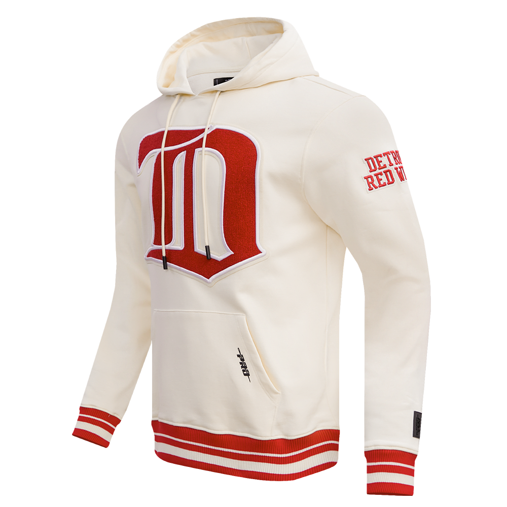 NHL DETROIT RED WINGS RETRO CLASSIC MEN'S PULLOVER HOODIE (EGGSHELL/ RED)
