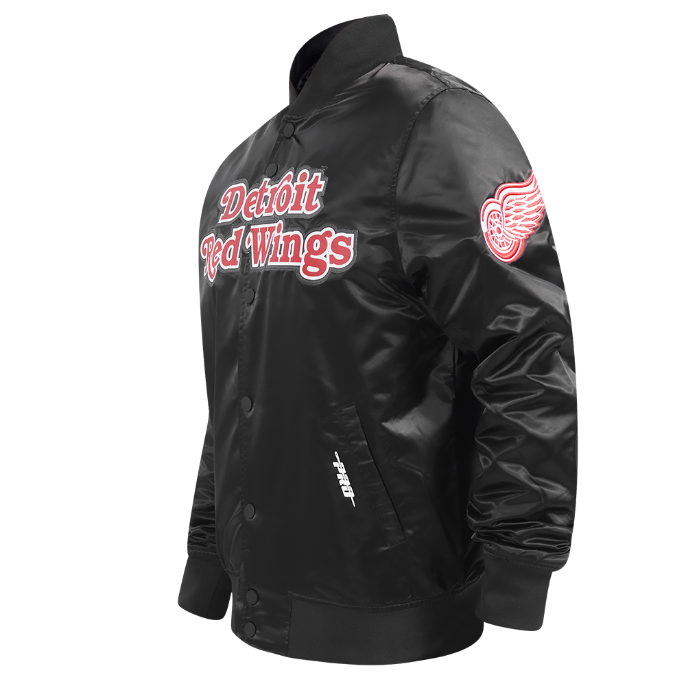 NHL DETROIT RED WINGS CLASSIC SATIN MEN'S JACKET (BLACK)