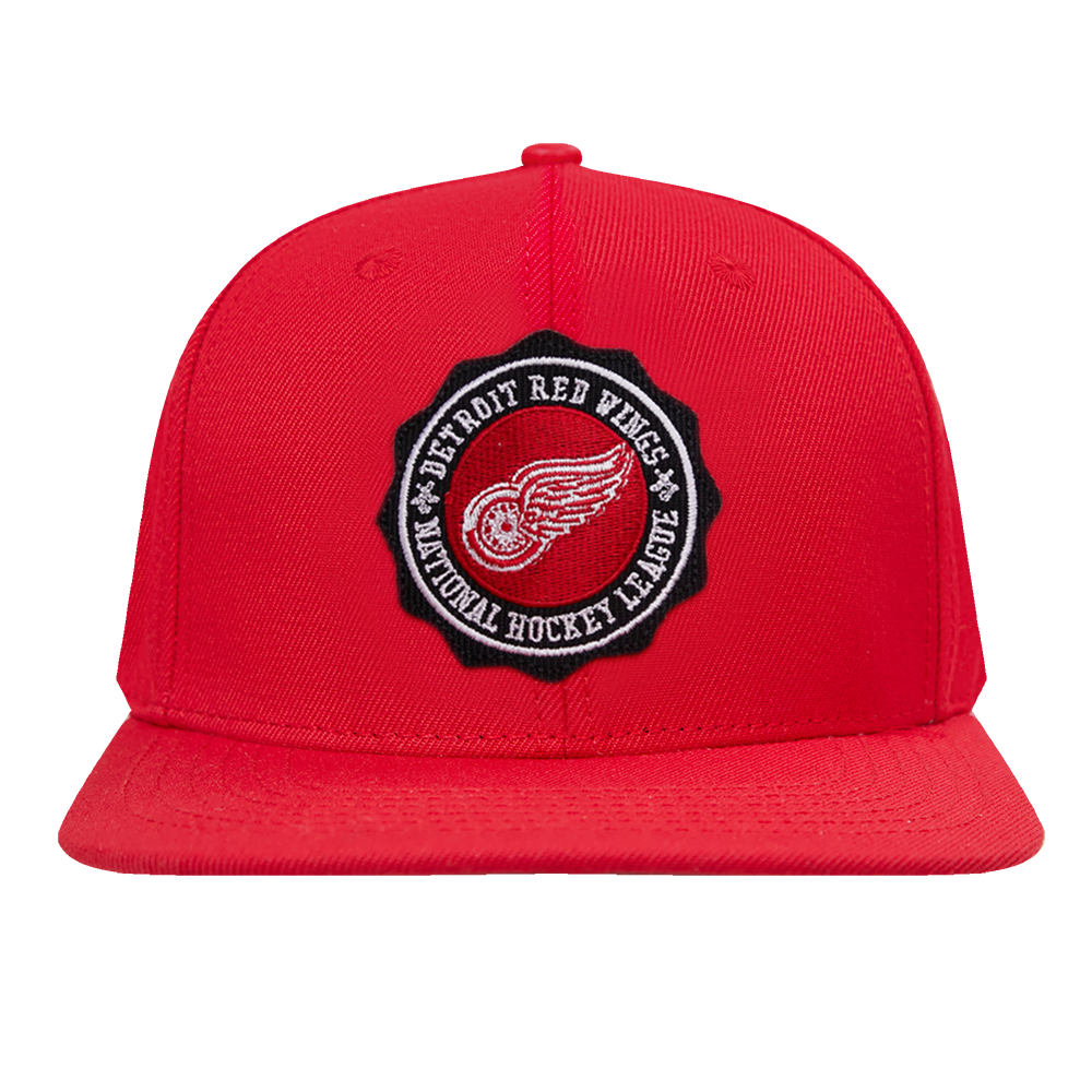 NHL DETROIT RED WINGS CREST EMBLEM UNISEX WOOL SNAPBACK HAT RED