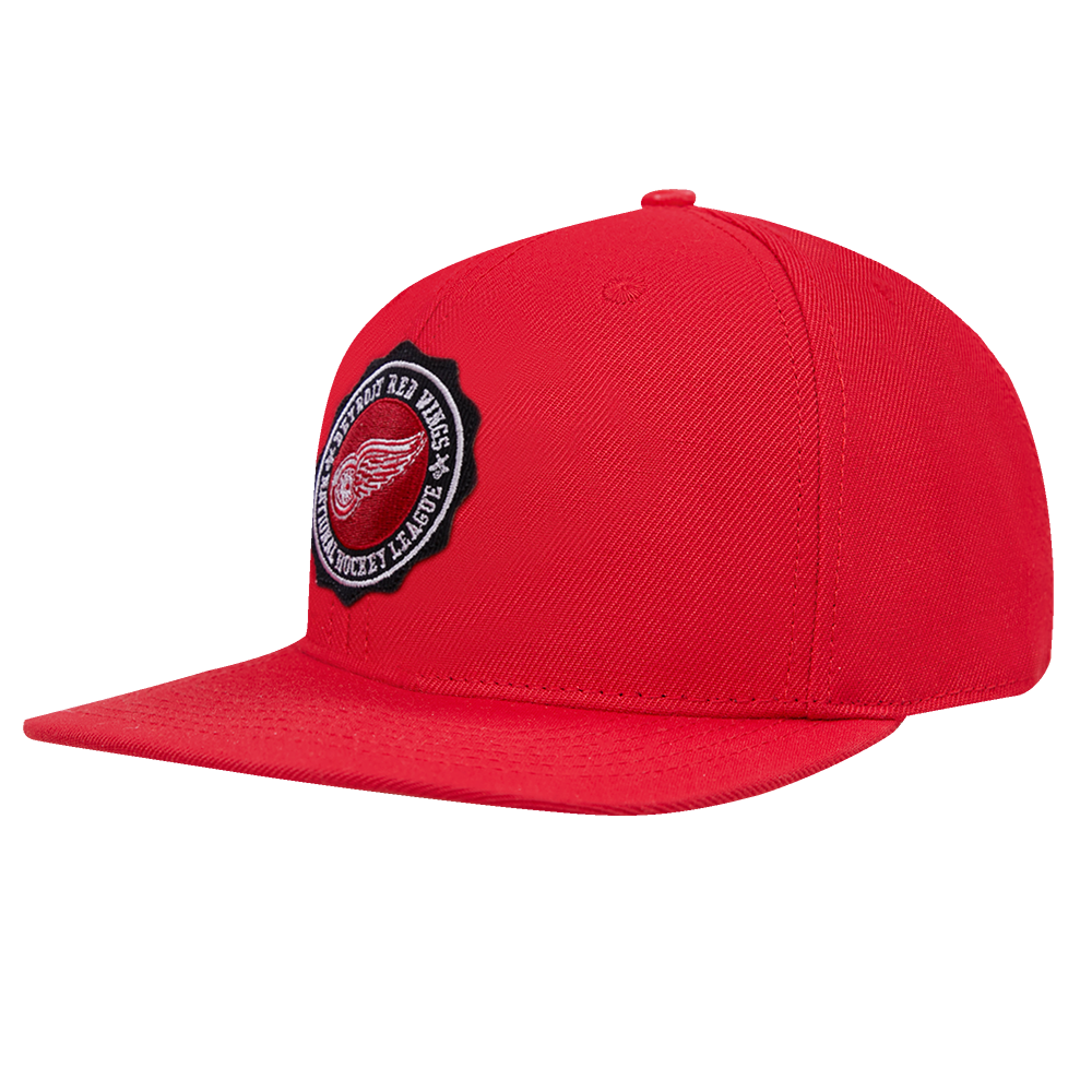 NHL DETROIT RED WINGS CREST EMBLEM UNISEX WOOL SNAPBACK HAT RED