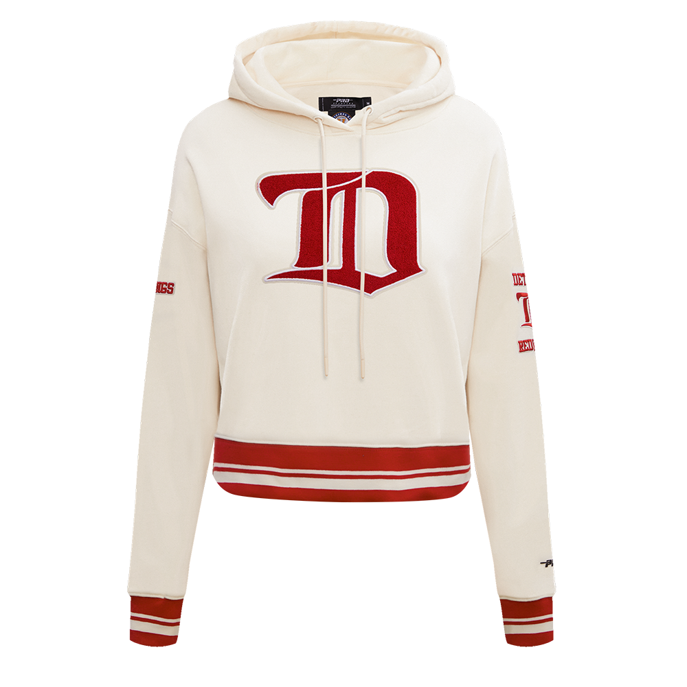NHL DETROIT RED WINGS RETRO CLASSIC WOMEN S RIB CROPPED PO HOODIE EGG Pro Standard