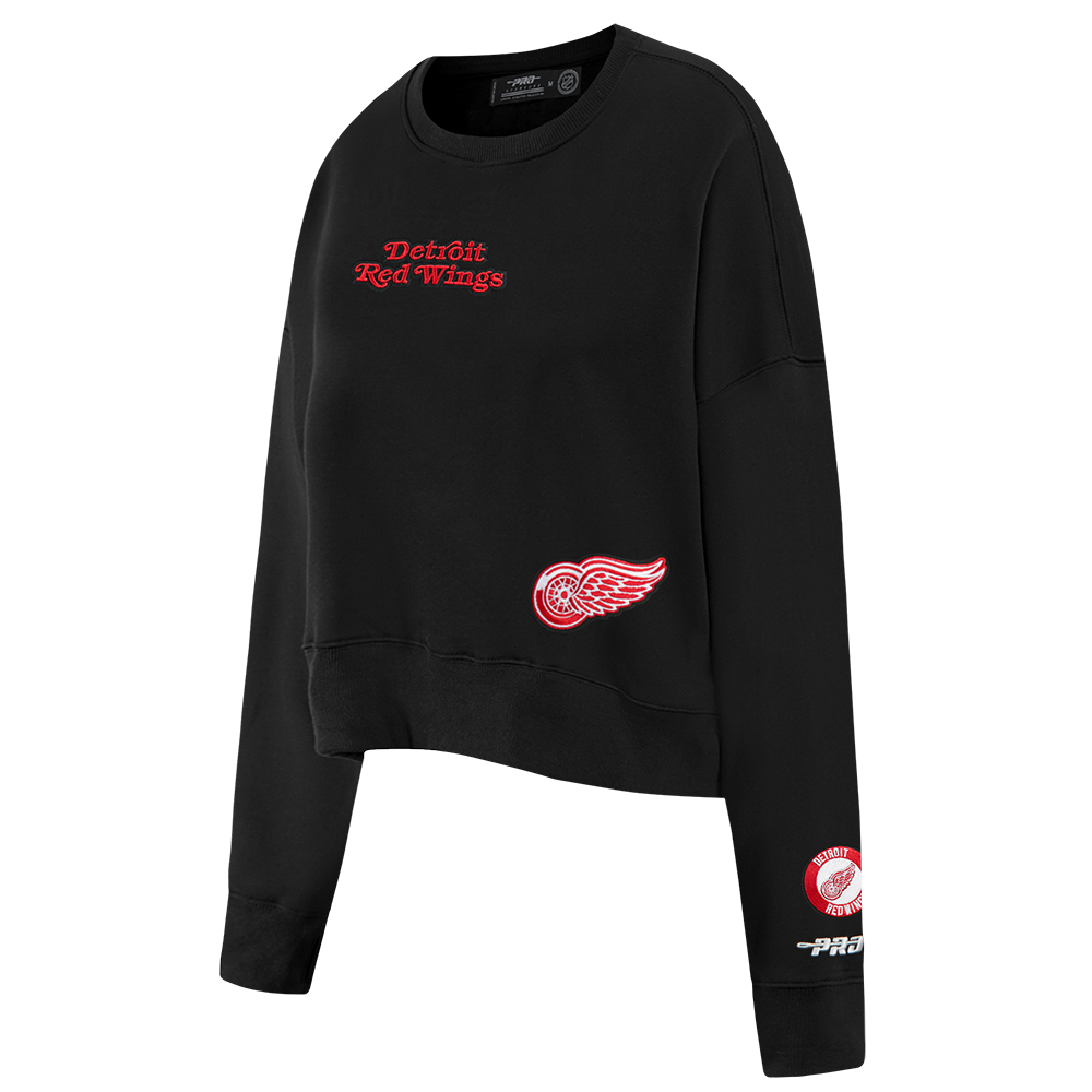 NHL DETROIT RED WINGS WINGSPAN WOMEN'S FLC CREWNECK (BLACK)