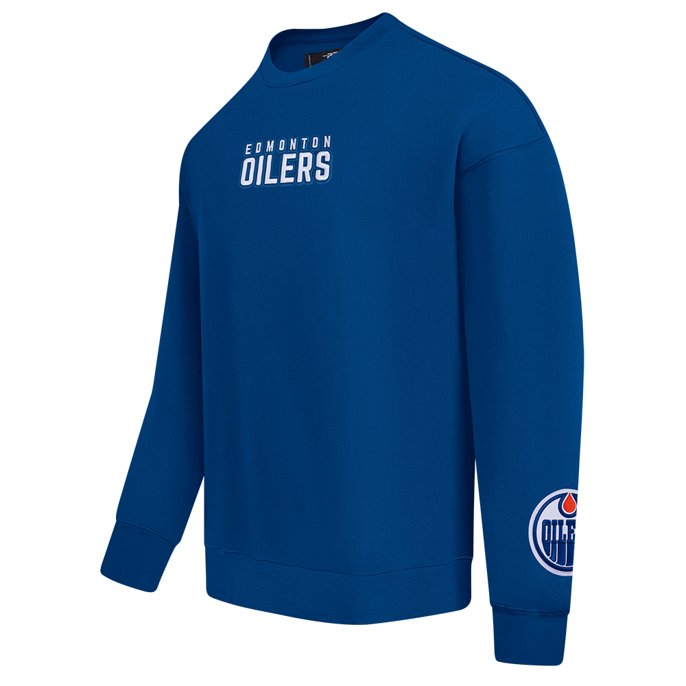 NHL EDMONTON OILERS WINGSPAN MEN'S DROP SHOULDER FLC CREWNECK (DODGER BLUE)