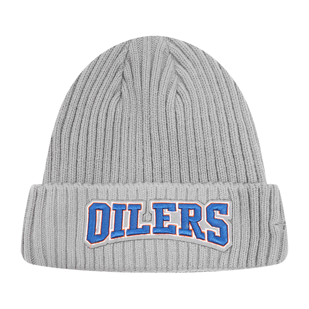 NHL EDMONTON OILERS CREST EMBLEM BEANIE (GRAY)