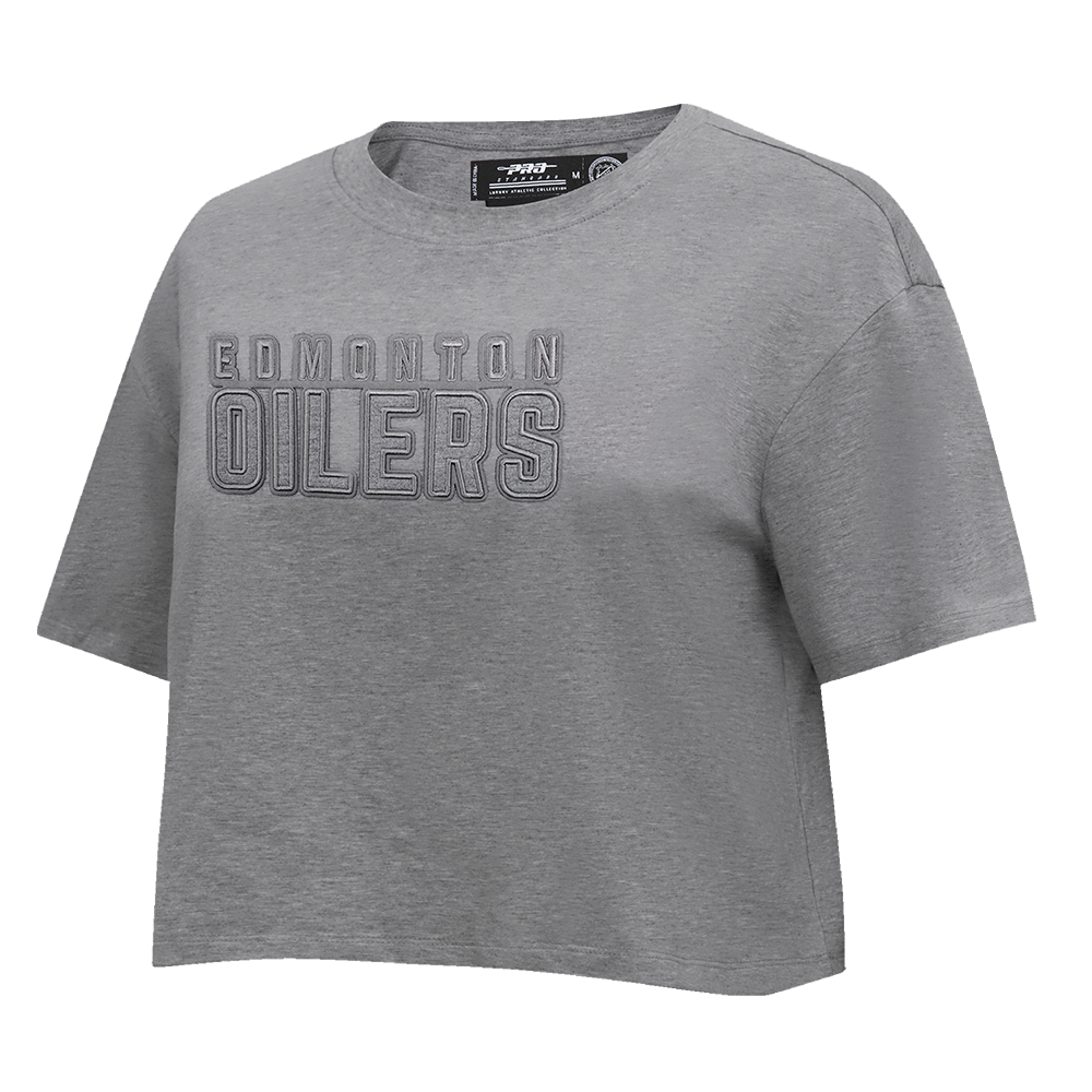 NHL EDMONTON OILERS NEUTRAL SINGLE JERSEY BOXY TEE (DARK HEATHER GRAY)